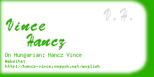 vince hancz business card